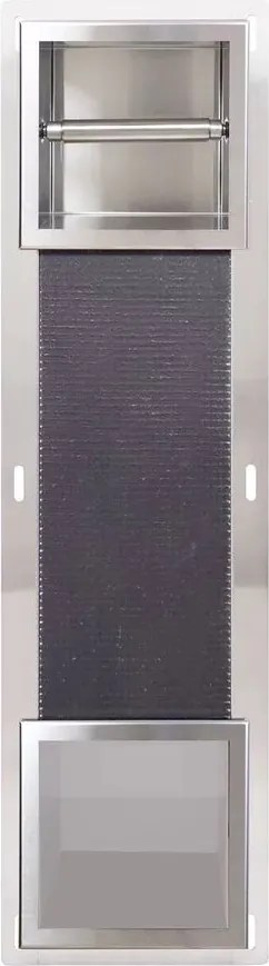 Raft incastrat cu suport hartie igienica Balneo Wall-Box inox periat