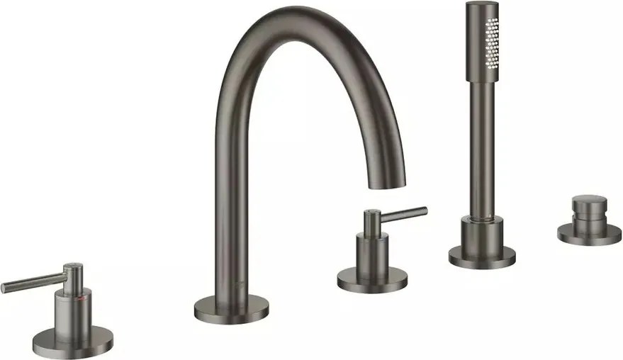 Baterie cada - dus Grohe Atrio antracit periat Hard Graphite 5 elemente