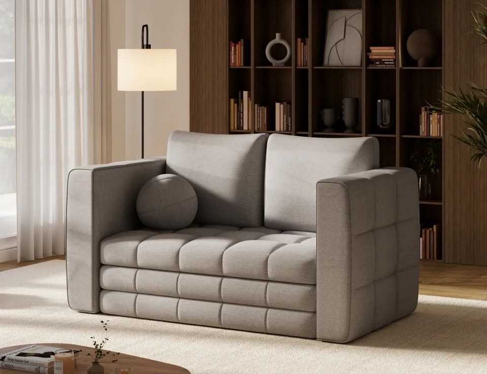 Canapea Kastol , gri chenille extensibil, 137x71x74 cm – Soreli 04