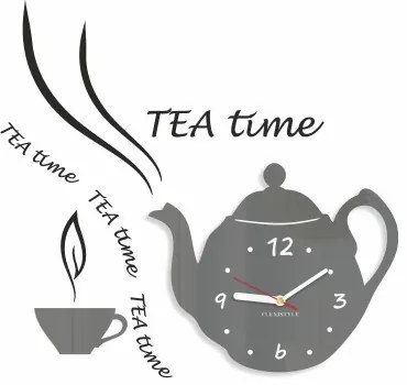 Ceas decorativ de bucătărie Tea Time Gri