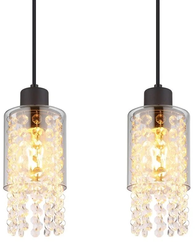 Lustra 4L design modern Backey negru, fumuriu