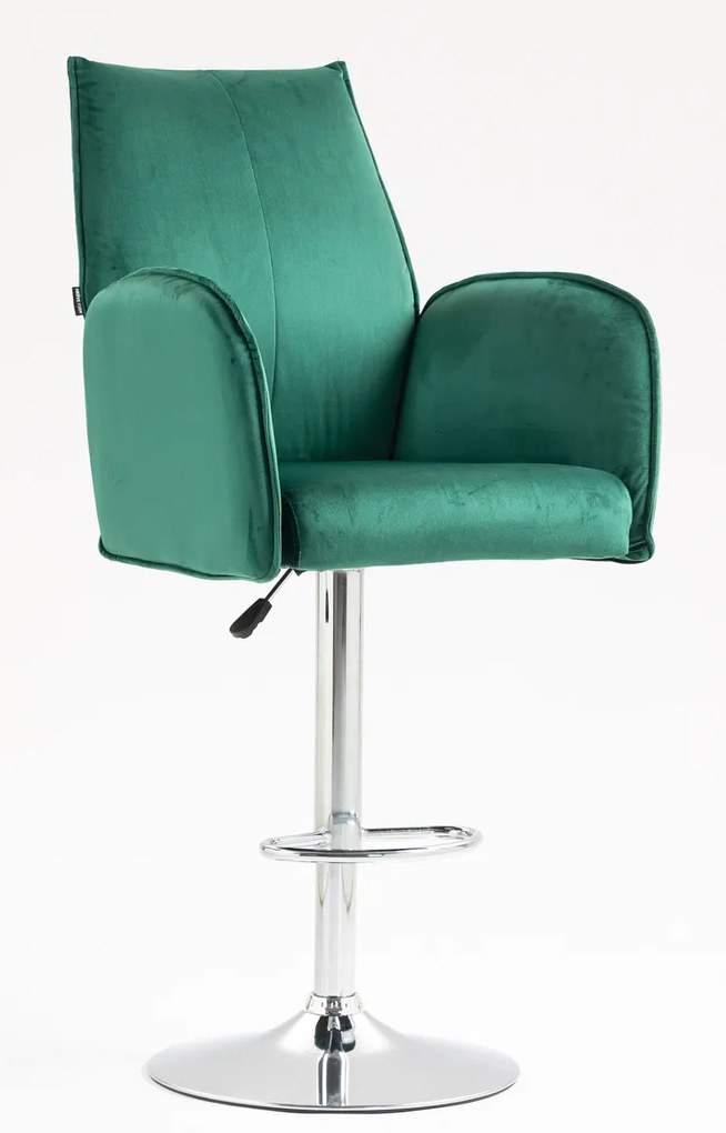 HR280W Scaun Verde din Catifea cu Bază Cromata