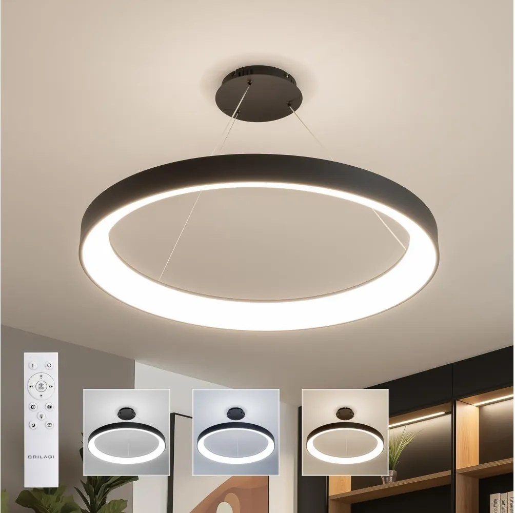 Brilagi - Lustră LED dimabilă FALCON II, 108 W, 230 V, 3000–6500K, Ø 80 cm, neagră + telecomandă