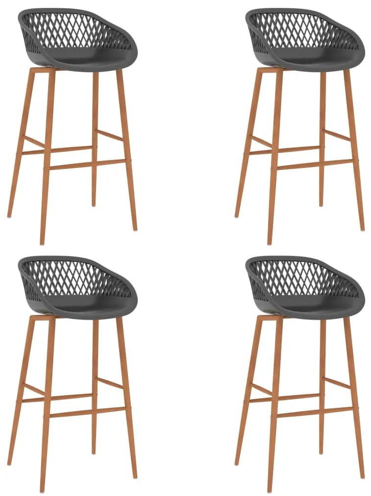 Set mobilier de bar, 5 piese, negru si gri negru si gri, 5