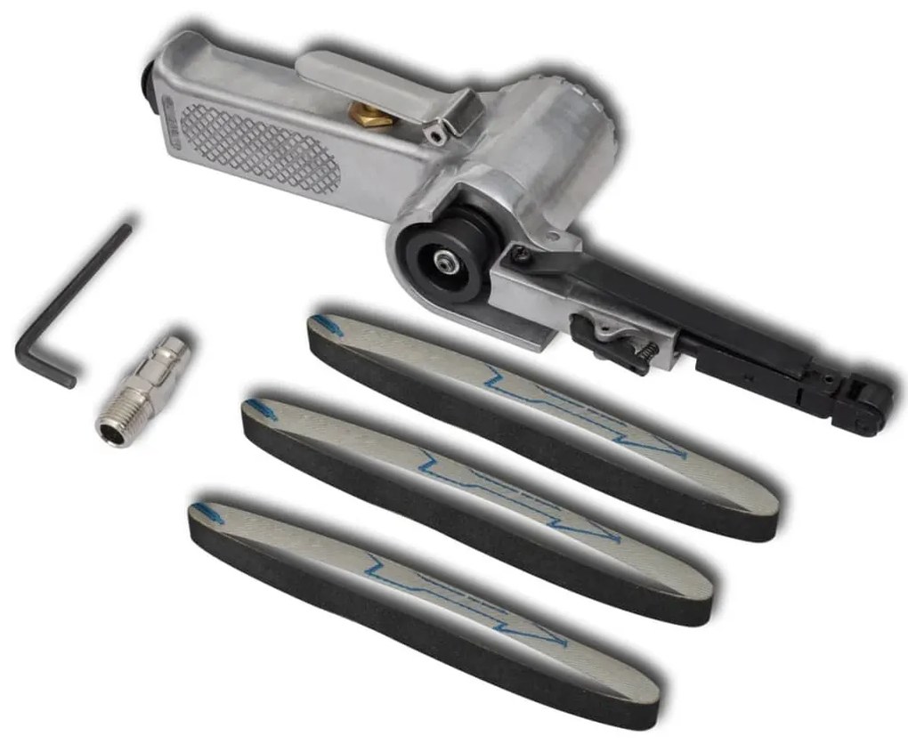 Airpress Șlefuitor cu bandă pneumatică, cu curele, 3 buc