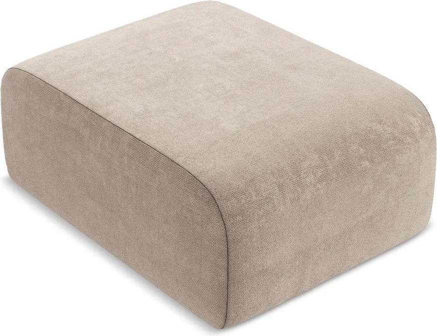 Taburet maro deschis cu tapițerie din chenille Lani – Makamii