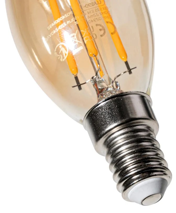 Set van 5 E14 dimbare LED lampen BXS35 goud 4W 450 lm 2200K