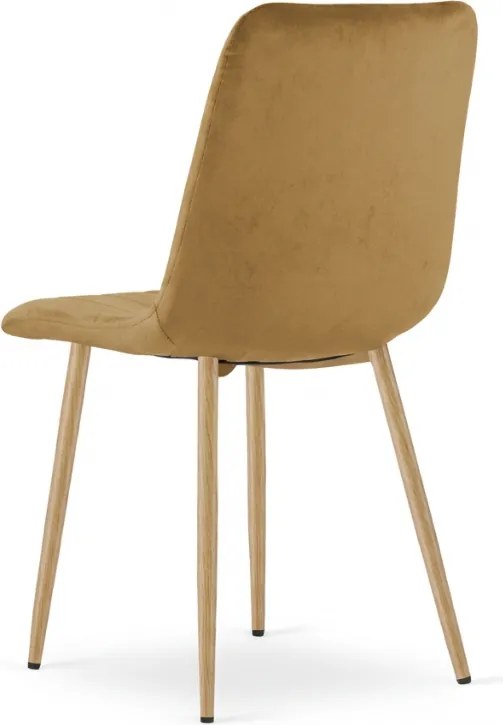 Scaun din catifea maro LAVA GOLDEN OAK