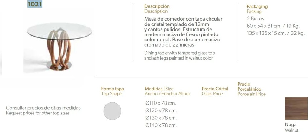 Masa dining design deosebit Ben, 130cm AC-DT801-130