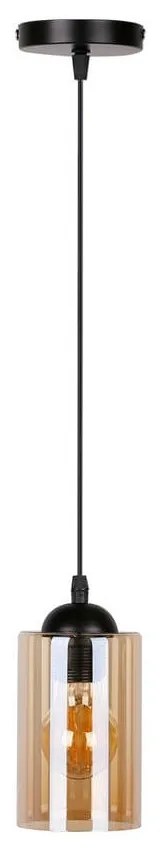 Lustră neagră cu abajur din sticlă ø 10 cm Bistro – Candellux Lighting