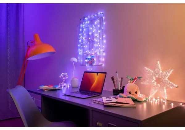 Instalație LED RGB dimabilă de Crăciun 100xLED 8 m USB Wi-Fi Twinkly TWKP100RGB-T