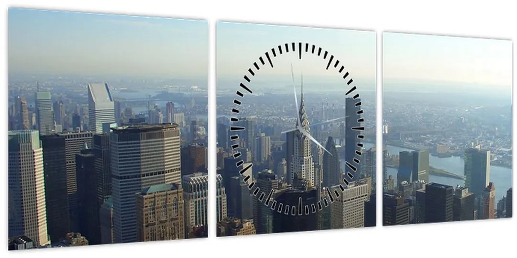 Tablou - Manhattan de zi (cu ceas) (90x30 cm)