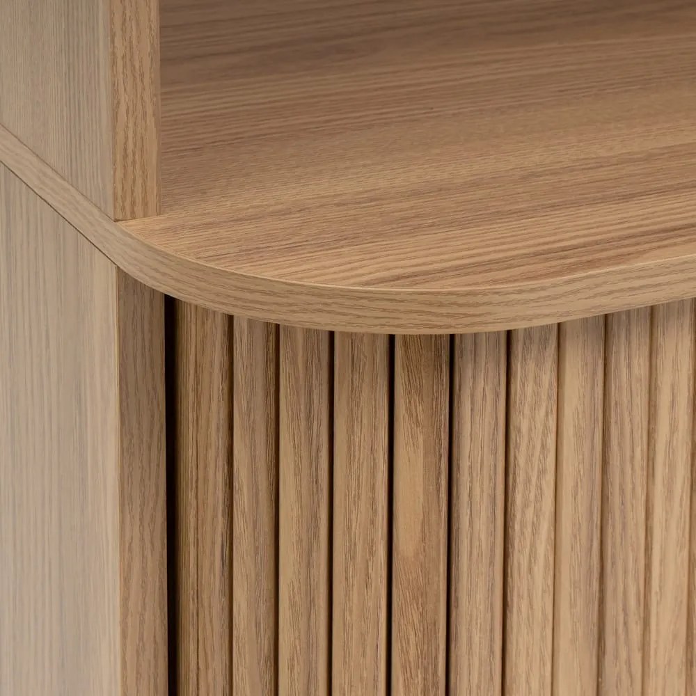 Bibliotecă în culoare naturală cu aspect de lemn de stejar 80x172x40 cm Elia – Casa Selección