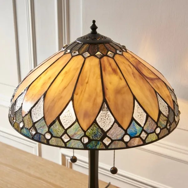 Endon 112183 - Lampă de masă Tiffany BROOKLYN 2xE14/10W/230V Ø 40 cm