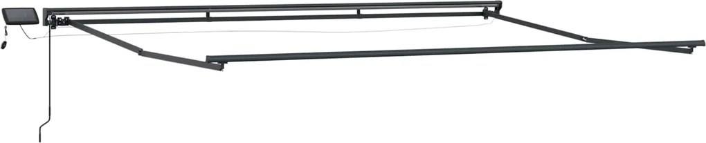 vidaXL Cadru manual de marchiză cu LED-uri Antracit 4,5 × 3 m Aluminiu