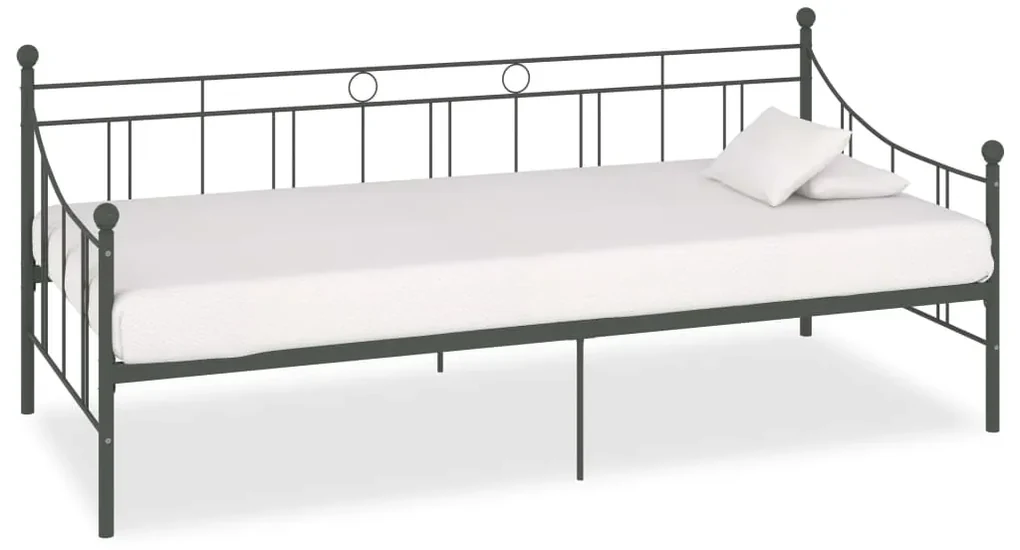 284670 vidaXL Cadru de pat, gri, 90 x 200 cm, metal