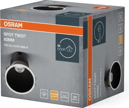 Osram - Spot LED încastrat SPOT TWIST LED/10W/230V Ø 9,3 cm alb/negru