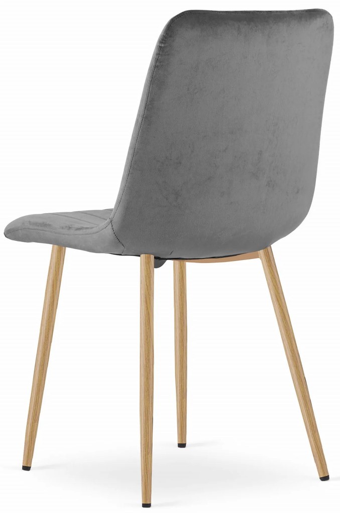 Scaun de catifea gri inchis LAVA