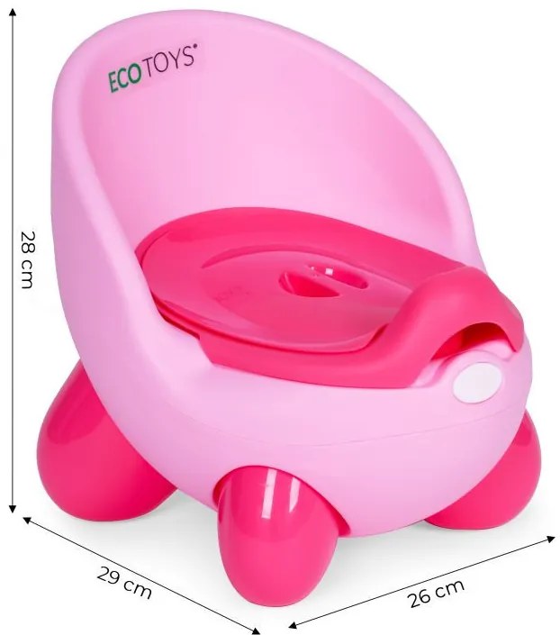 Ghiveci cu inserție detașabilă, picioare anti-alunecare roz