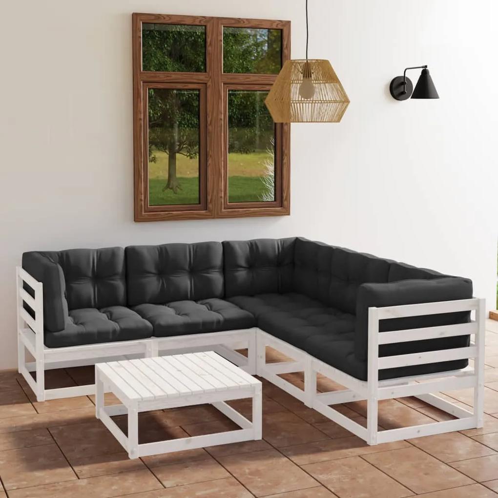 3076550 vidaXL Set mobilier de grădină cu perne, 6 piese, lemn masiv de pin
