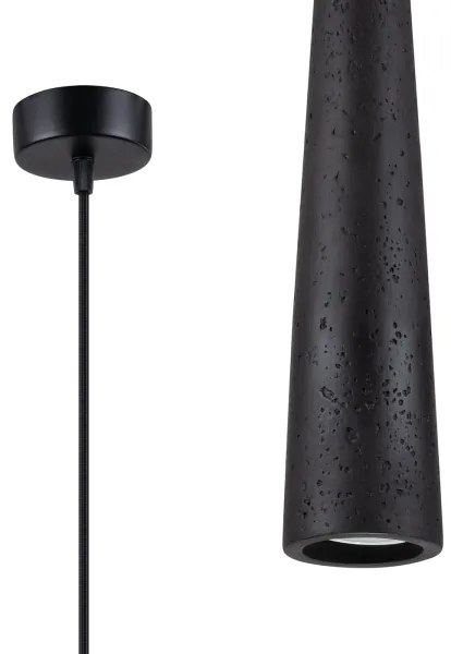 Lustră pe cablu Sollux SL.1355 ELECTRA 1xGU10/10W/230V beton/negru