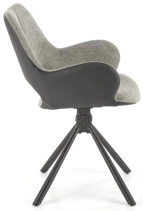 Scaun de bucaterie Lynch, gri/negru