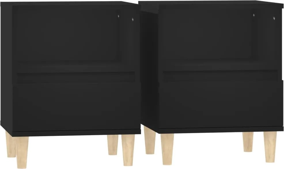 vidaXL Noptiere, 2 buc., negru, 40x35x50 cm