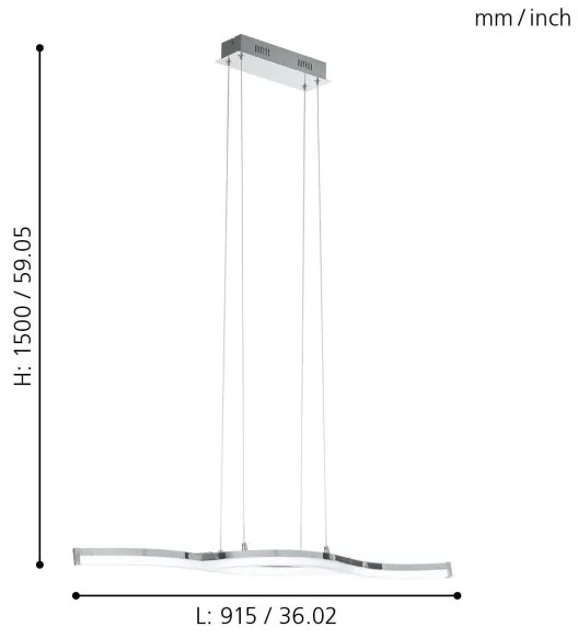 Eglo 96101 - Lustră LED LASANA 2, 2 x LED/10,5W/230V