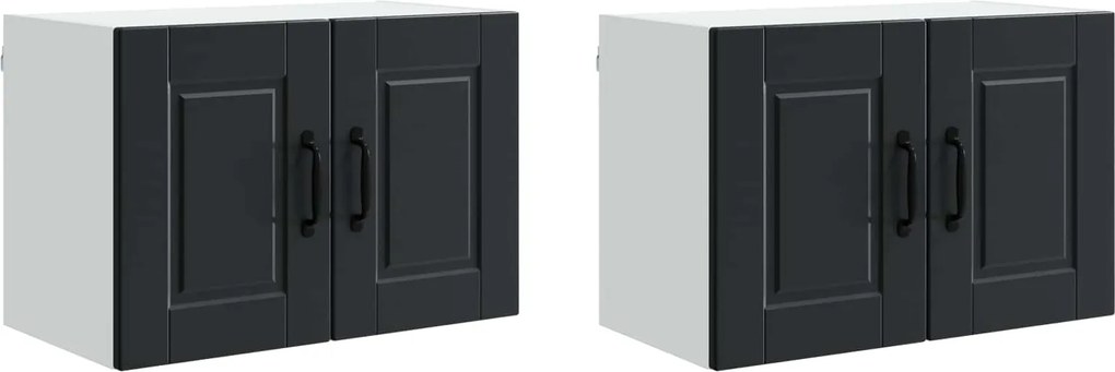 vidaXL Dulap de bucătărie 2 pcs Negru 60 x 31 x 40 cm Lemn compozit