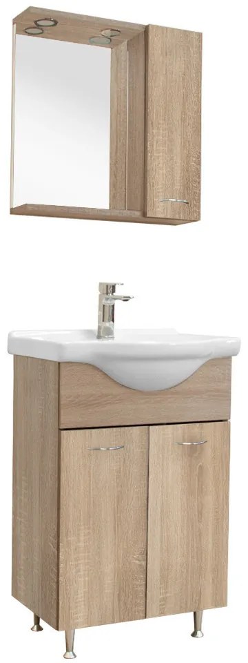 Mobilier complet de baie Ruben 55, stejar Sonoma