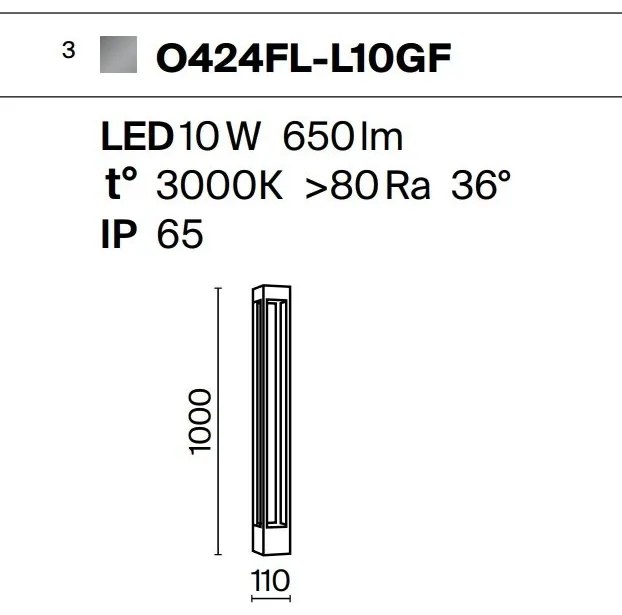 Stalp LED pentru iluminat exterior IP65 Elbe grafit H-100cm