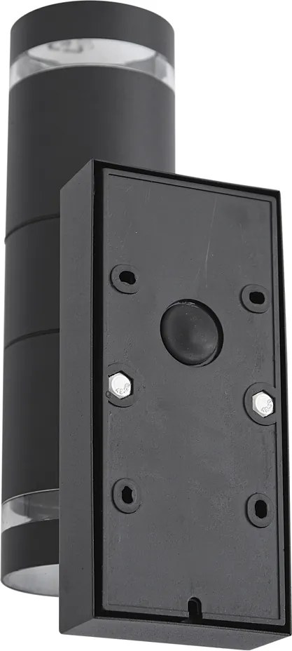 Lampă modernă de perete pentru exterior neagră cu 2 lumini IP44 cu senzor de mișcare - Dubbla
