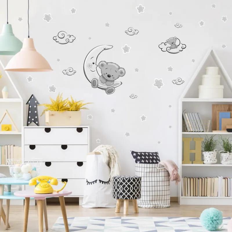 INSPIO Autocolant pentru perete - Ursuleț gri sticker perete copii