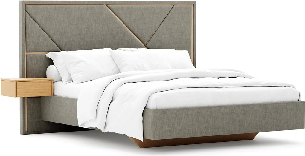 Pat Strong Tapitat cu Saltea 140/160/180x200cm - 140x190