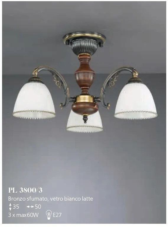 Lustra rustica aplicata cu 3 brate design italian 3800