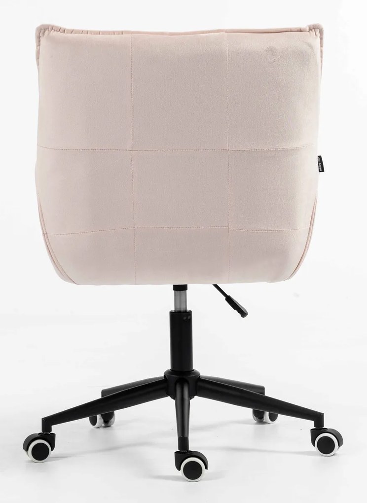 HR560K Scaun Catifea Roz Pudra cu Bază Neagră