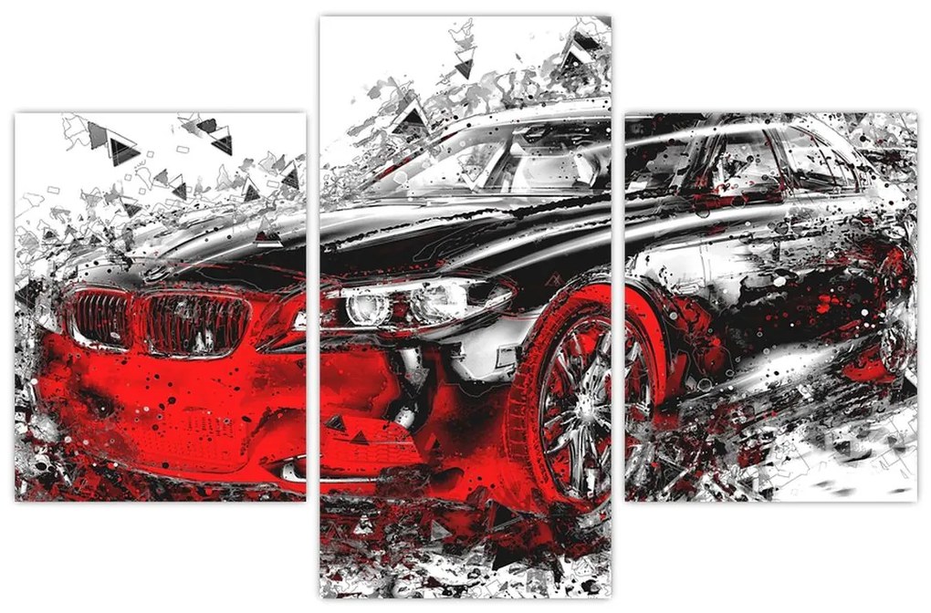 Tablou - Mașina pictată în acțiune (90x60 cm)