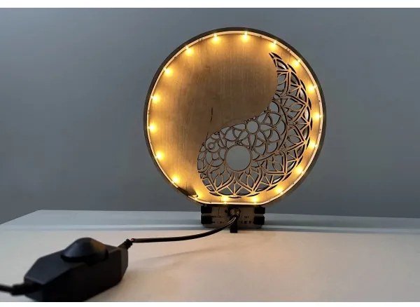 Li-Go 23607/O - Decorațiune de masă LED reglabilă LED/12W/230V 20x22 cm nuc