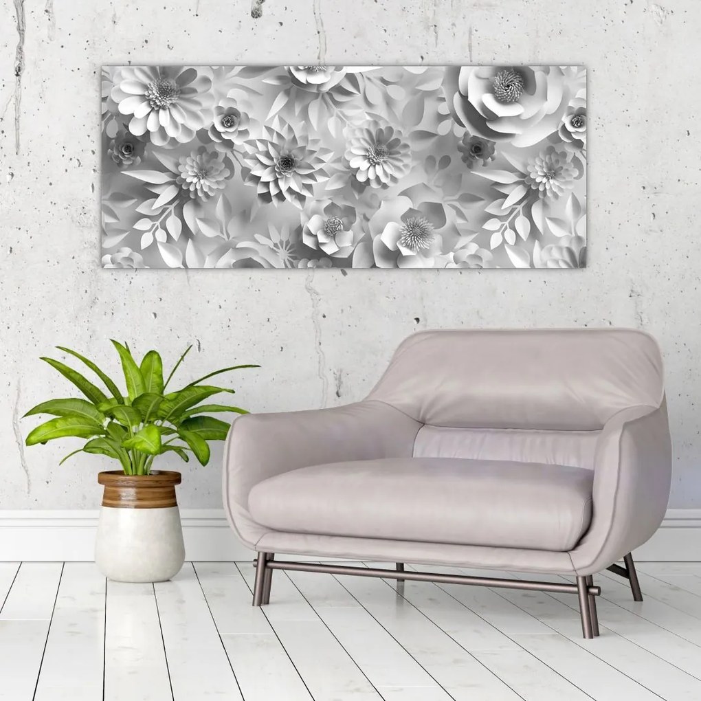 Tablou - Flori albe (120x50 cm)
