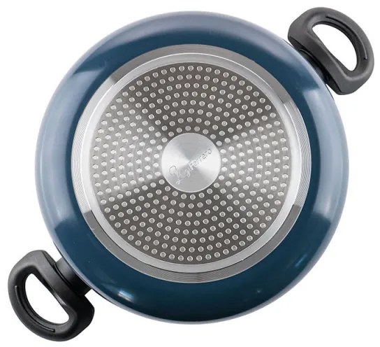 Cratiță Luigi Ferrero Prima FR-2644, 26x12 cm, 5.8 l, Acoperire neaderentă din marmură, Capac din sticlă cu orificiu pentru abur, Inducție, Albastru închis