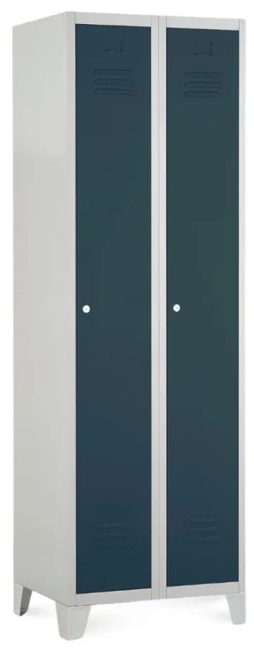 Dulap metalic, 60 x 50 x 190 cm, picioare fixe, încuietoare cilindrică, antracit - ral 7016