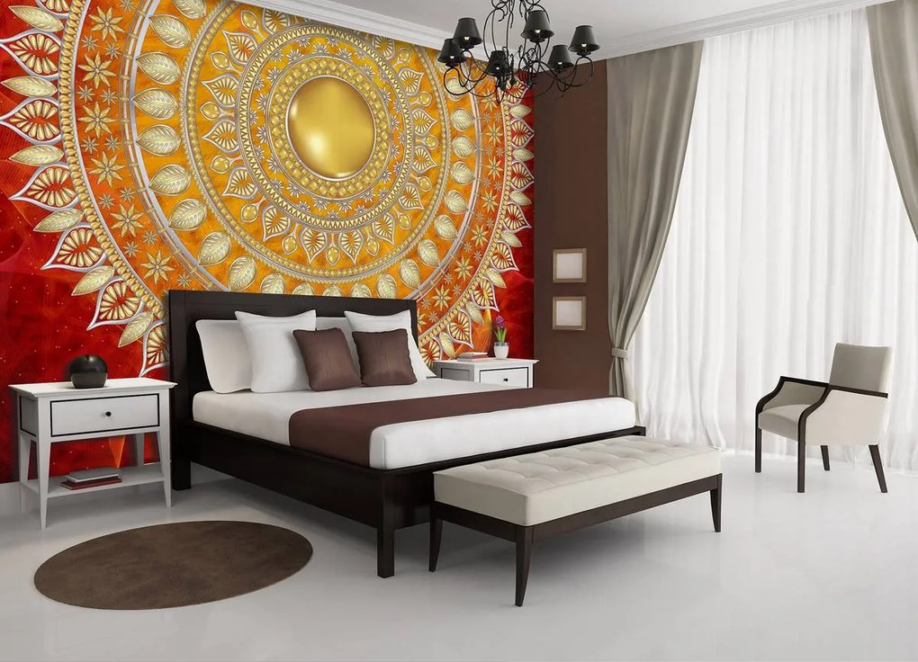 Fototapet - Mandala în roșu (254x184 cm)