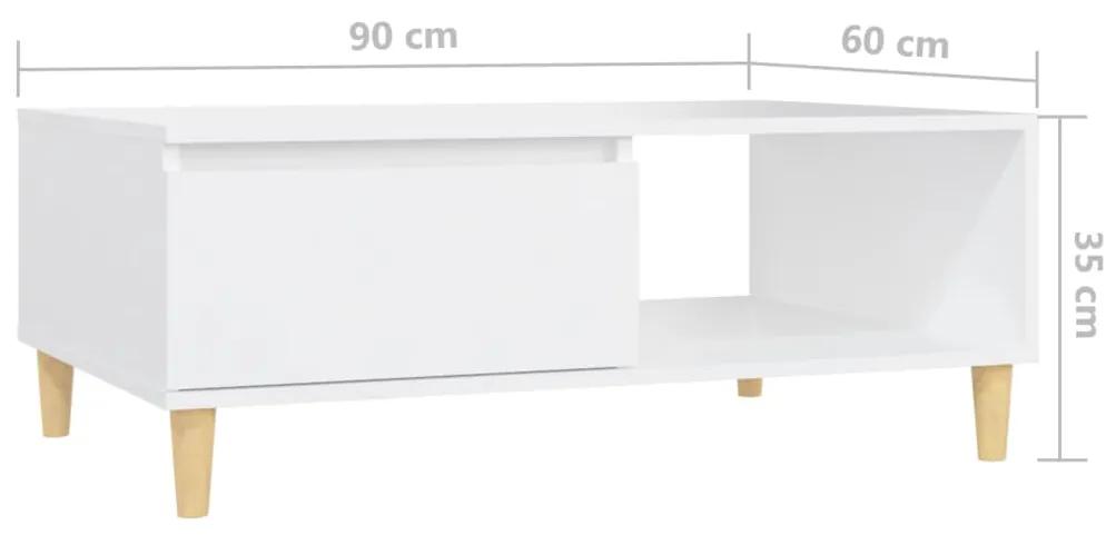 Masuta de cafea, alb, 90x60x35 cm, PAL 1, Alb