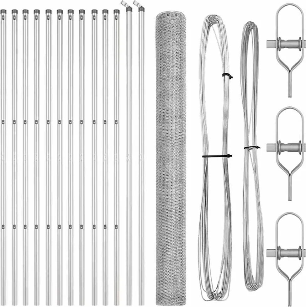 vidaXL Stâlp de gard. Argintiu 25 x 1,5 m (plasă de 13 mm) Oțel
