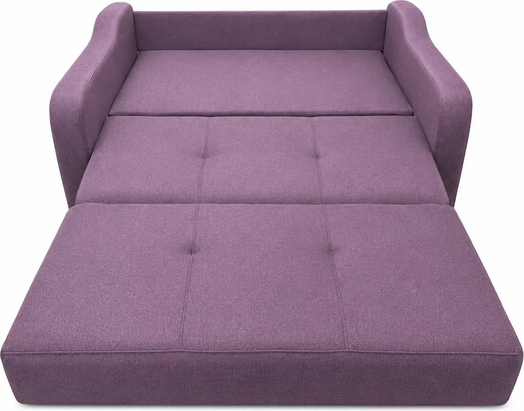 Canapea SAMY NEXT extensibila, 2 locuri, cu lada de depozitare, catifea plusata gri, cadru metalic, 152x100x92 cm Mov, stofa