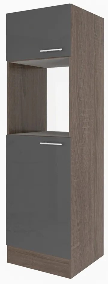 Dulap de cămară Yorki dimensiunea 60, corp din stejar Yorki cu față antracit satinat