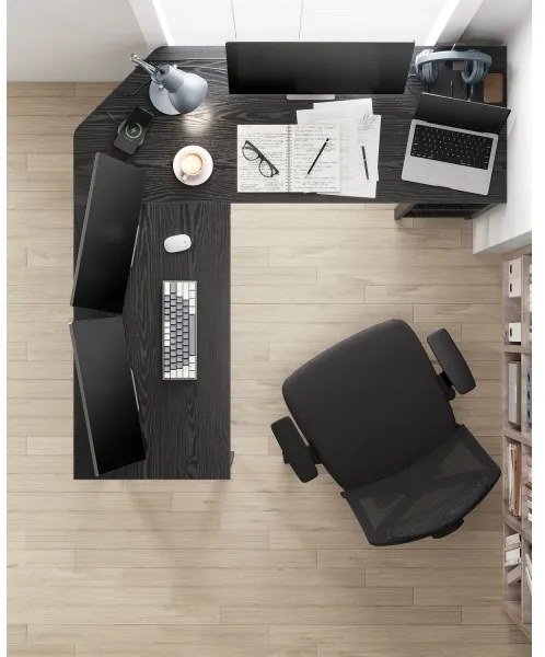 Birou de colț SOLEA, negru