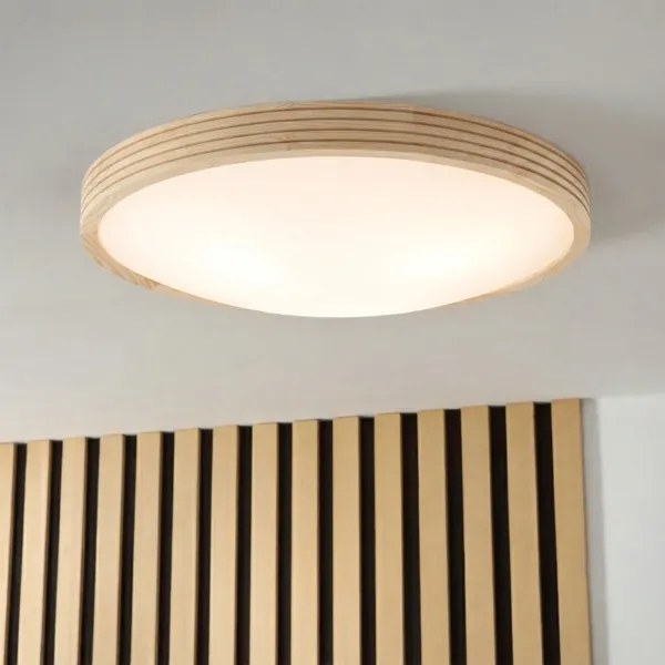 Plafonieră NATURAL MODERN SLIM 3xE27/15W/230V Ø 47,5 cm, finisaj pin