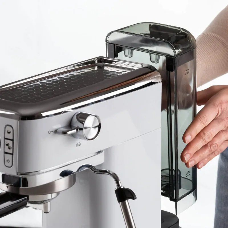 Espressor manual Ariete ESPRESSO SLIM MODERNA 1381/14, 1300W, 15 bar, 1.1 L, Cafea macinata si doze ESE, Alb