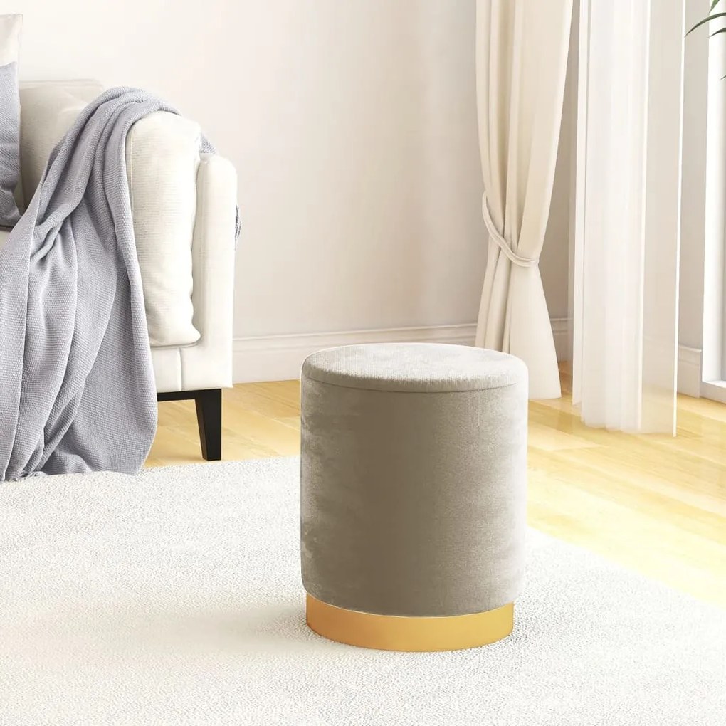vidaXL Taburet depozitare rotund, gri închis, catifea 31 x 37 cm